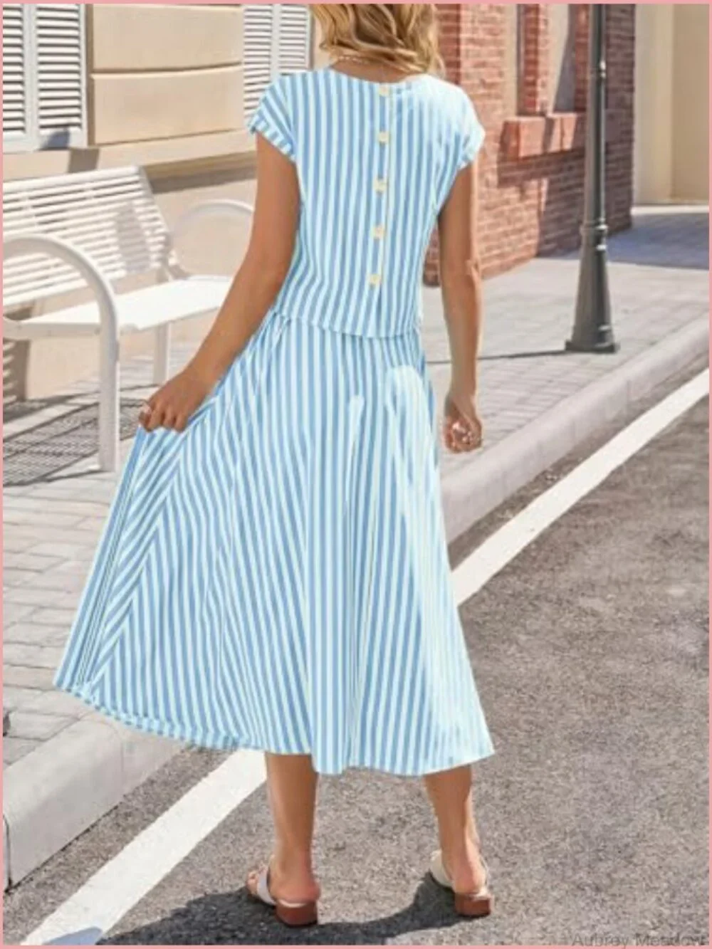 Striped 2 Piece Skirt Set Midi Dress Vacation Outfits Matching Sets
